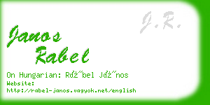 janos rabel business card